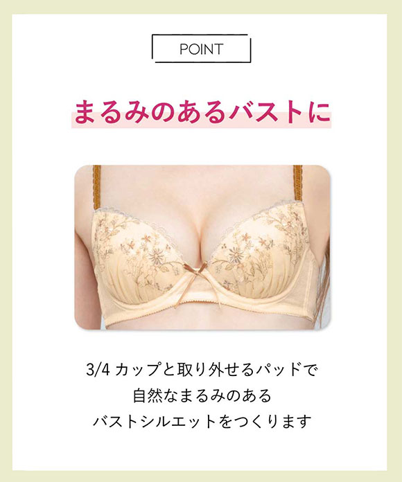 アンフィ ブラ＆ショーツセット まる胸メイク 小花ブーケ ABCDE ブラジャー ショーツ セット AMPHI