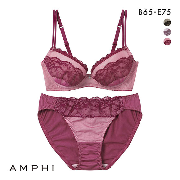 アンフィ ブラ＆ショーツセット まる胸メイク レース ABCDE ブラジャー ショーツ セット AMPHI BCC236