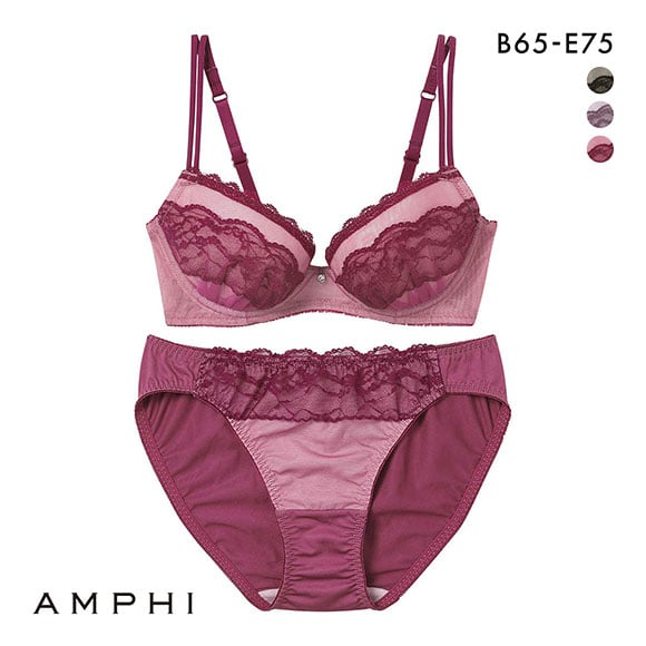 アンフィ ブラ＆ショーツセット まる胸メイク レース ABCDE ブラジャー ショーツ セット AMPHI BCC236