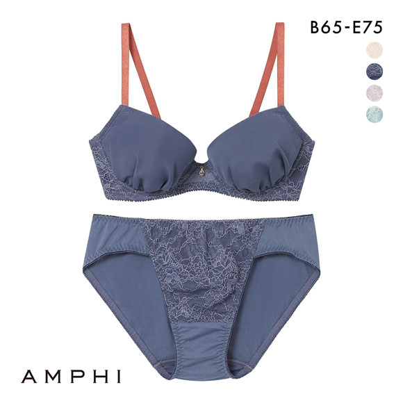 アンフィ ブラ＆ショーツセット まる胸メイク レース ABCDE ブラジャー