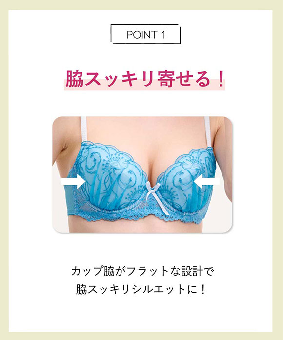 アンフィ AMPHI 脇スッキリ 寄せる機能のブラ ブラジャー 3/4カップ