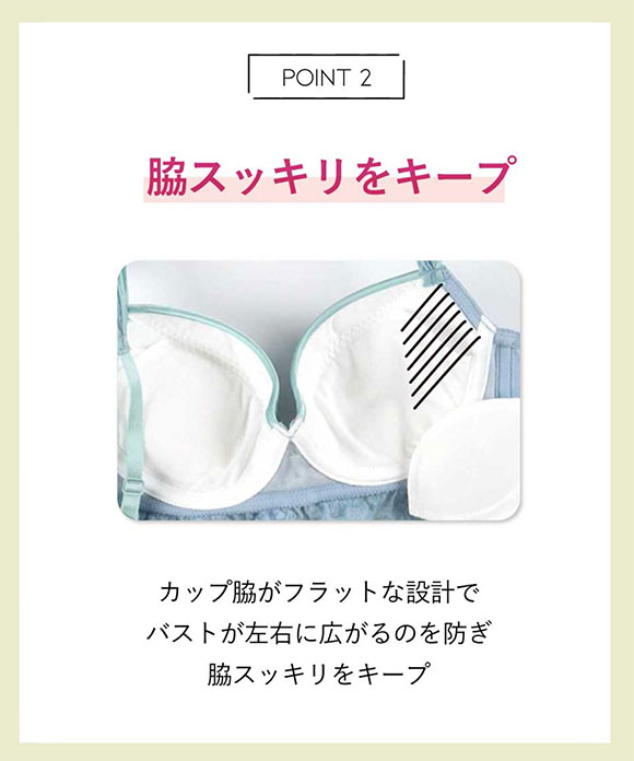 アンフィ AMPHI 脇スッキリ 寄せる機能のブラ ブラジャー 3/4カップ EFGH 大きいサイズ BLH398