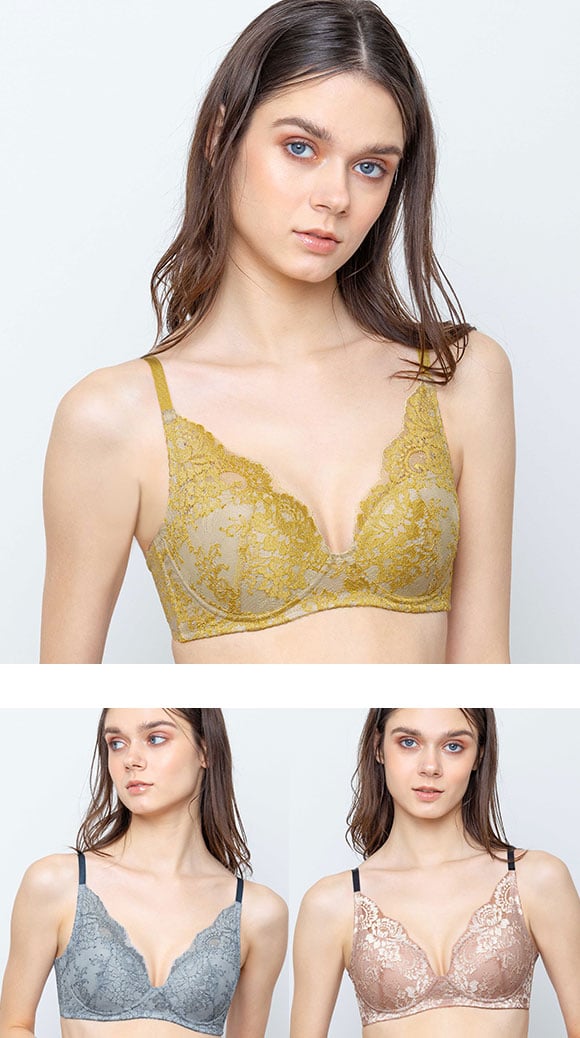 アンフィ ブラジェニック ぴたっとフィットタイプ ノンワイヤー ブラジャー ABCDEF AMPHI BRAGENIC BMI247 大きいサイズ