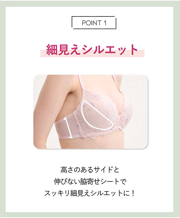 アンフィ AMPHI ブラジェニック BRAGENIC ブラジャー ノンワイヤー 脇高細見えタイプ 3/4カップ ABCDEFG 単品