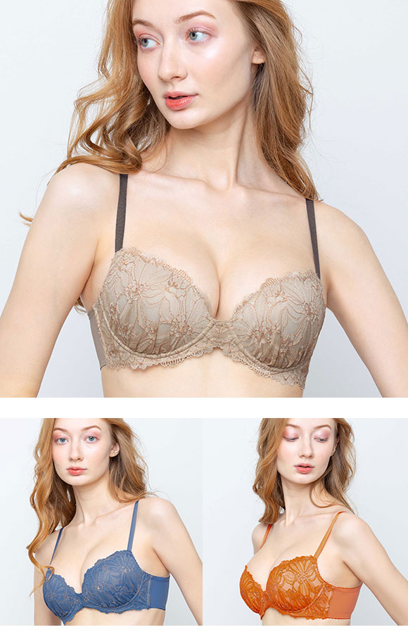 アンフィ ブラジェニック 盛り胸タイプ ブラジャー ノンワイヤー 3/4カップ くっきり谷間 ABCDEF AMPHI BRAGENIC BMI448