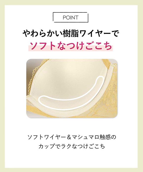 アンフィ ソフトなつけごこち ブラジャー やわらか樹脂ワイヤー 脇高 大きいサイズ BCDEF BOG308 AMPHI