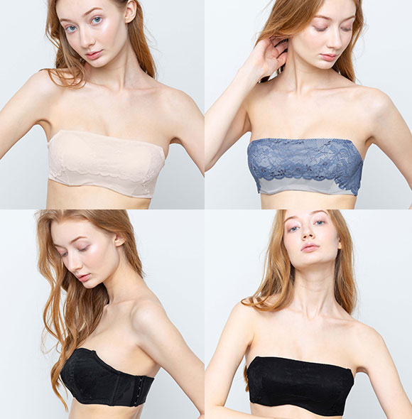 アンフィ 谷間のチラ見えをカバー ストラップレスブラ ブラジャー BCDEF BOG305シリーズ BOG505 AMPHI