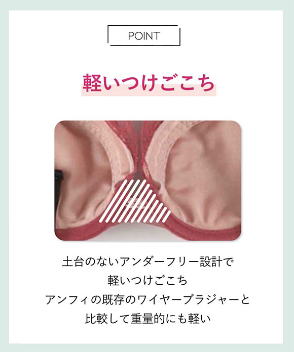 アンフィ ハネのブラ ブラジャー 3/4カップ 軽いつけごこち DE AMPHI BYJ486