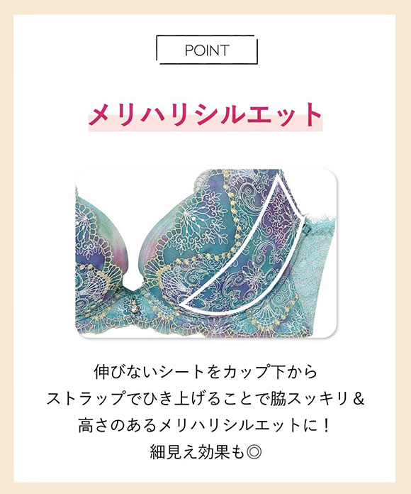 アンフィ グラマリッチ ブラジャー 脇スッキリ グラマラス＆リッチな谷間をメイク BYJ698 脇高 FG AMPHI Glama-Rich 大きいサイズ