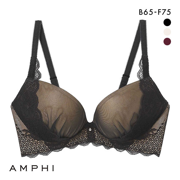 アンフィ キュンっと盛りブラ ノンワイヤー ブラジャー 3/4カップ BCDEF AMPHI BYK306