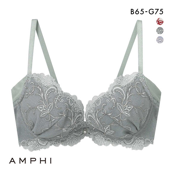 アンフィ シュッとスタイルブラ ブラジャー 3/4カップ 脇高 大きいサイズ BCDEFG AMPHI BYK308