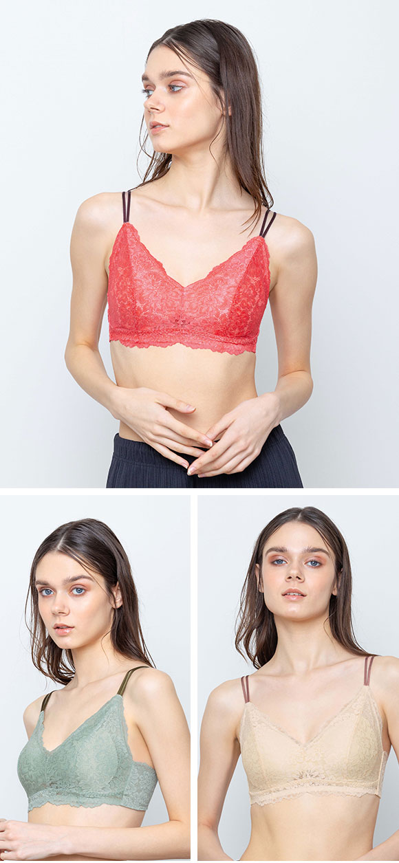 アンフィ ルーピング ノンワイヤー ブラジャー ラクなつけごこち レース AMPHI L∞Ping