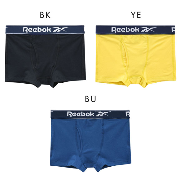 リーボック Reebok ソリッド ボクサーパンツ メンズ 前あき 綿混 無地
