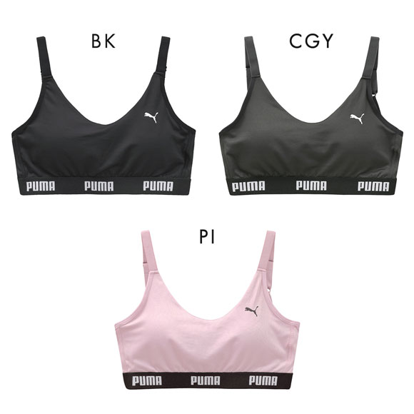 プーマ PUMA キャットロゴ ストラップタイプ ハーフトップ レディース ノンワイヤー スポーツ