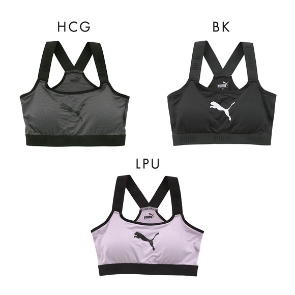 プーマ キャットロゴ ハーフトップ レディース ブラジャー スポーツブラ PUMA 大きいサイズ