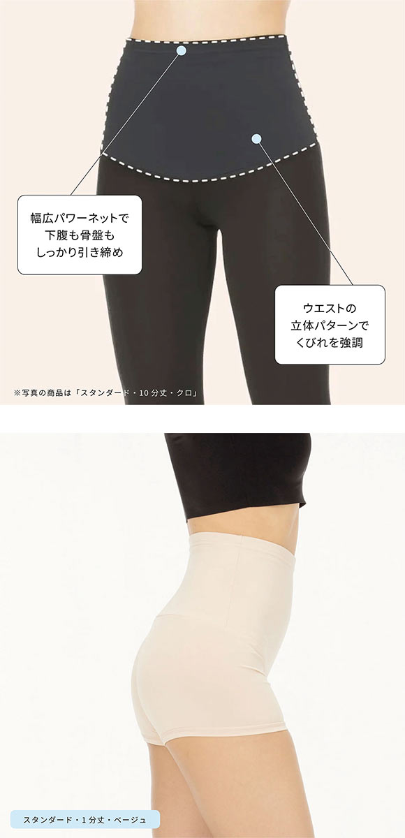 SUKENO Bi-Leggi メリハリくびれ 1分丈 レギンス レディース 補正 大きいサイズ 助野