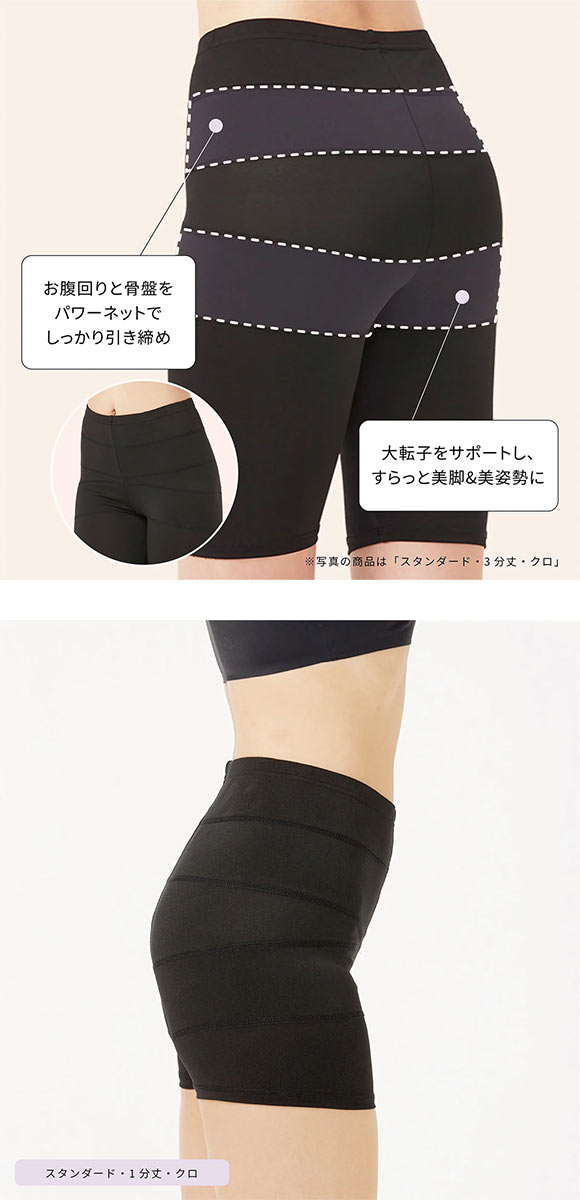 SUKENO Bi-Leggi スラッと美脚 1分丈 レギンス レディース 補正 大きいサイズ 助野