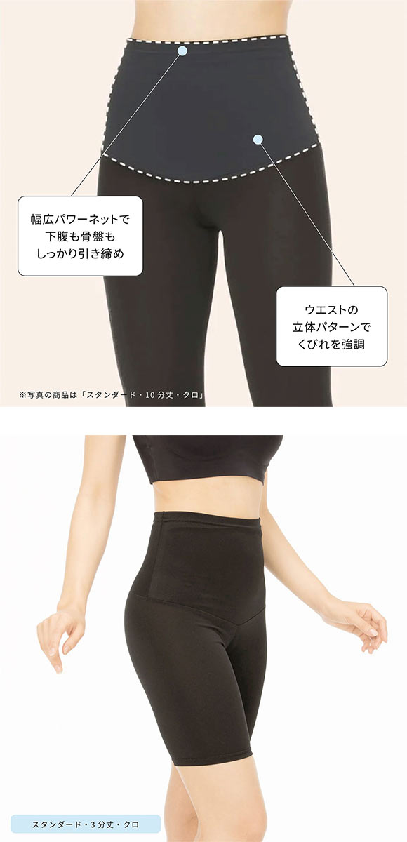 SUKENO Bi-Leggi メリハリくびれ 3分丈 レギンス レディース 補正 大きいサイズ 助野