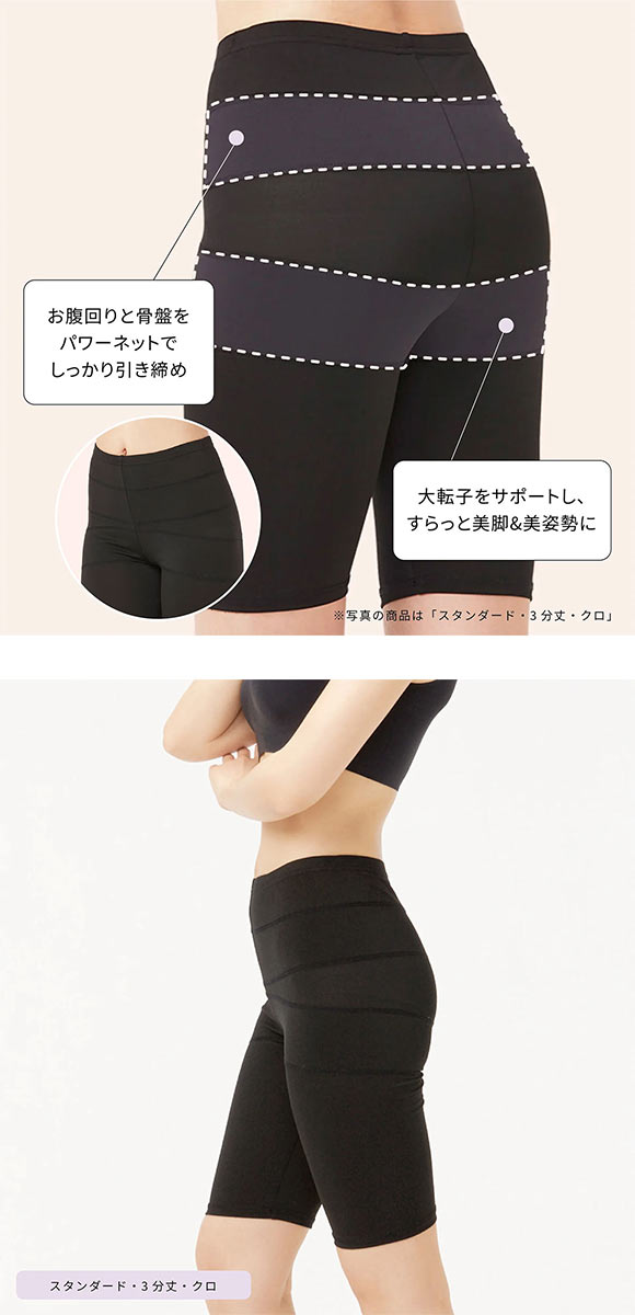 SUKENO Bi-Leggi スラッと美脚 3分丈 レギンス レディース 補正 大きいサイズ 助野