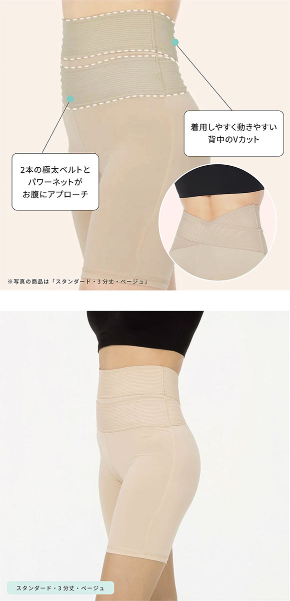 SUKENO Bi-Leggi すっきり美腹 3分丈 レギンス レディース 大きいサイズ 補正 助野