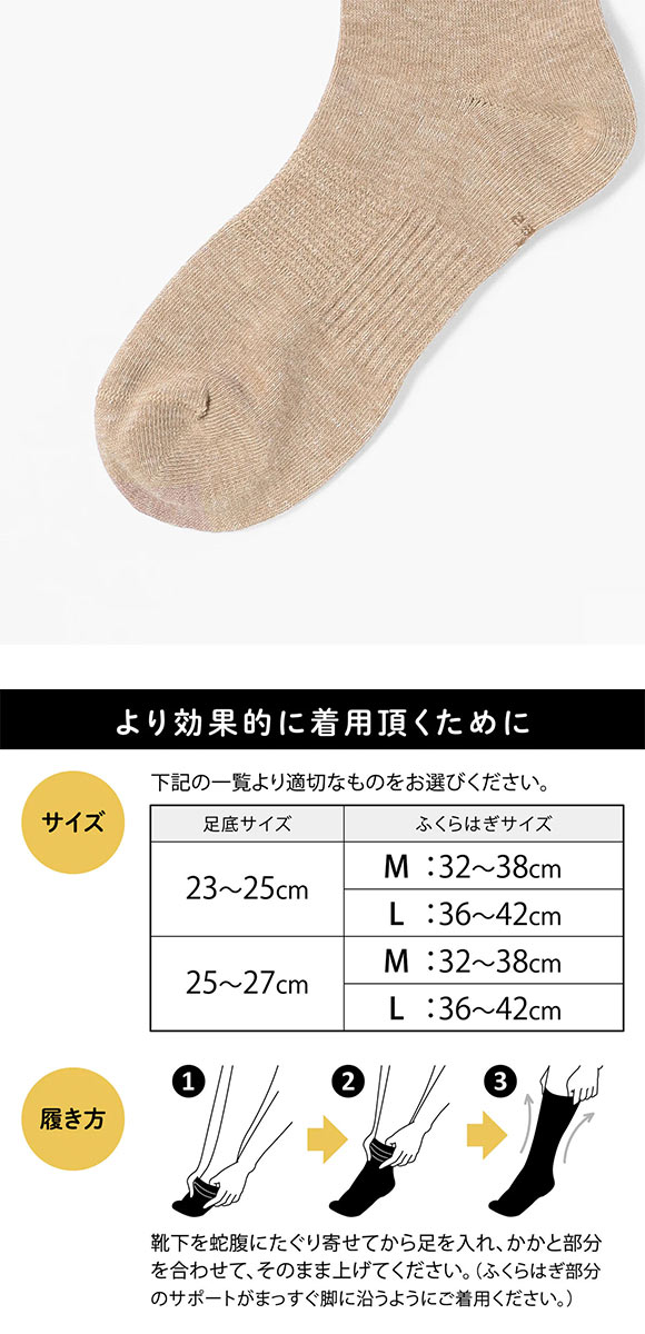 SUKENO らく圧 着圧 ハイソックス レディース ソックス 靴下 23-25cm