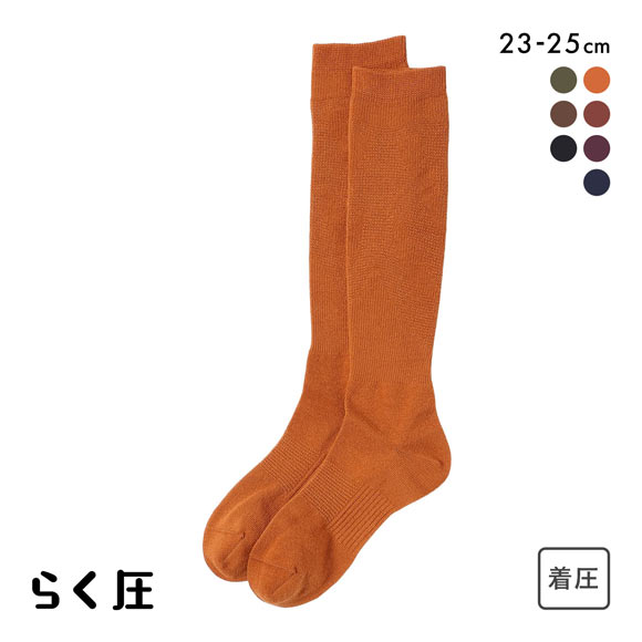 SUKENO らく圧×美容師コラボ 綿混 着圧 ハイソックス レディース