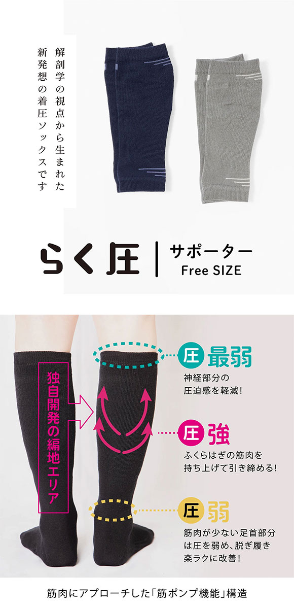 SUKENO らく圧 着圧 サポーター レディース メンズ 男女兼用 ユニセックス