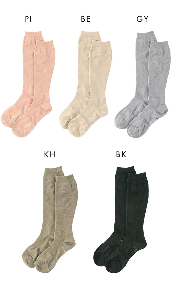 SUKENO らく圧×美容師コラボ 着圧 ハイソックス 足底メッシュタイプ レディース ソックス 靴下 23-25cm