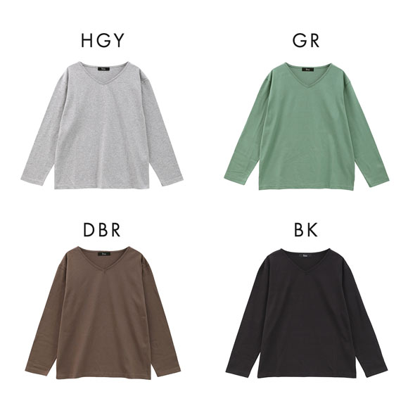 ニッセン 綿100％汗染みしにくいVネック 長袖　Tシャツ L LL 3L nissen