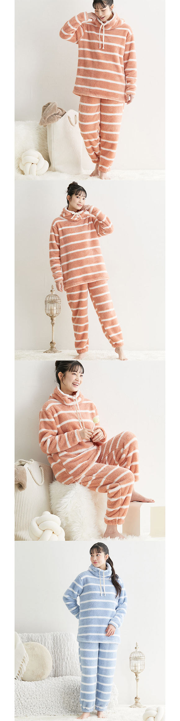 ニッセン ふわぬくマイクロファーハイネックルームウェア上下セット LL-3L nissen