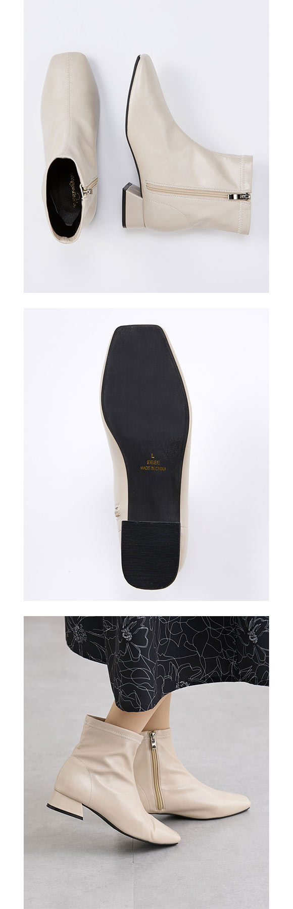 ショートブーツ ストレッチ ブーツ ゆったり幅広 ストレッチショートブーツ 低反発中敷 ワイズ4E レディース nissen ニッセン