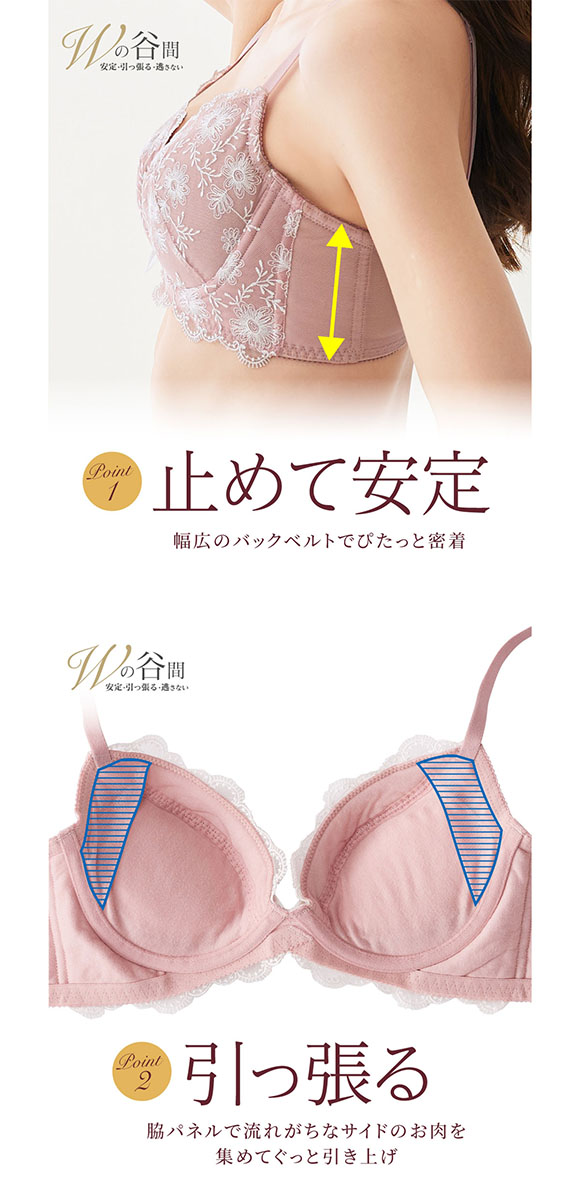 【ニッセンとトリンプ共同企画】Wでバストをあげるブラジャーショーツセット EF 大きいサイズ