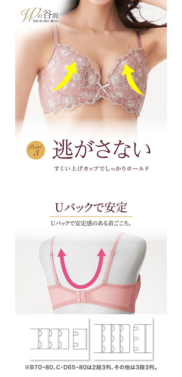 【ニッセンとトリンプ共同企画】Wでバストをあげるブラジャーショーツセット EF 大きいサイズ