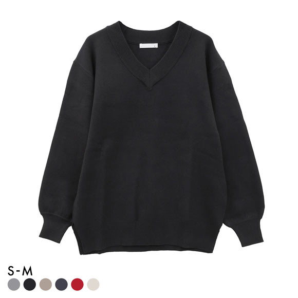 ニッセン スウェットライクVネックニット SM nissen