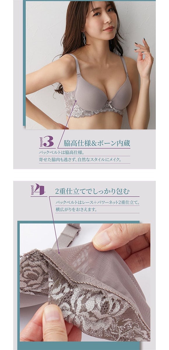 ニッセン 内緒でメイク！ノンワイヤー 脇高 柔らか シームレスブラジャー ABCD nissen