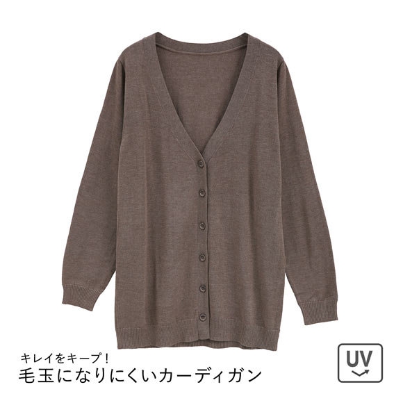 ニッセン 綿混シンプルニットカーディガン UVカット 毛玉になりにくい SM nissen