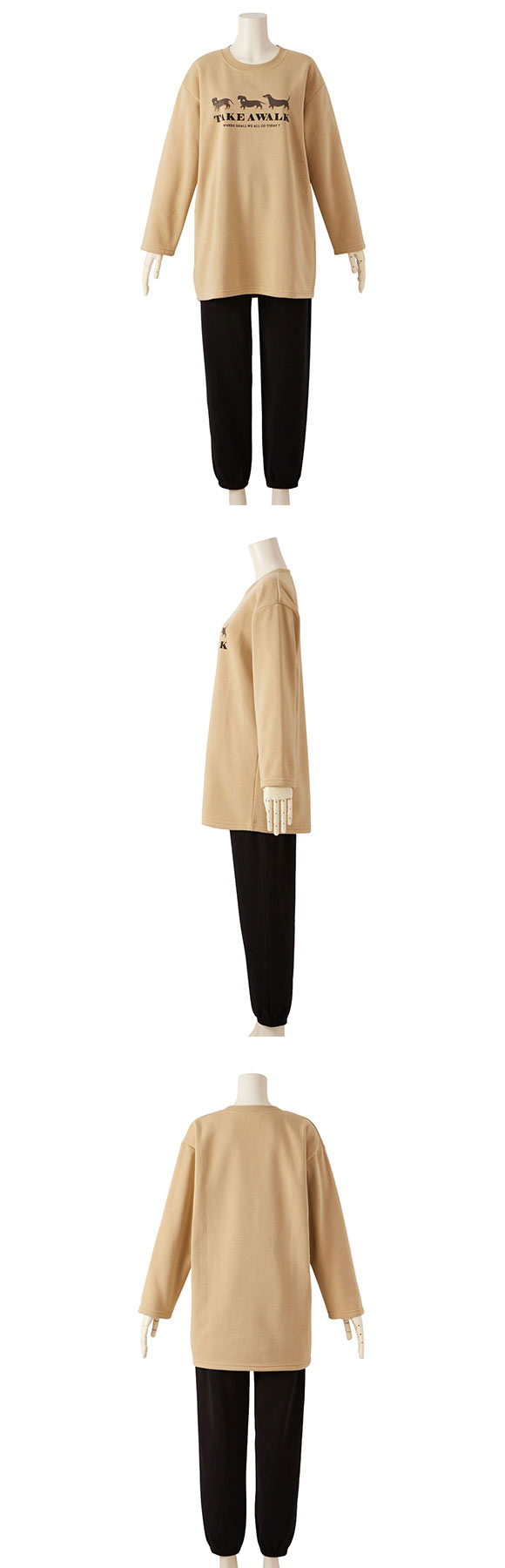 ニッセン 綿混裏起毛 ゆったり ルームウェア 上下セット nissen