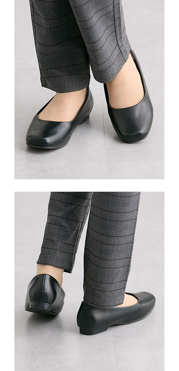 ニッセン ゆったり幅広 ぺたんこソフトプレーンパンプス 制菌 消臭 低反発中敷 25cm