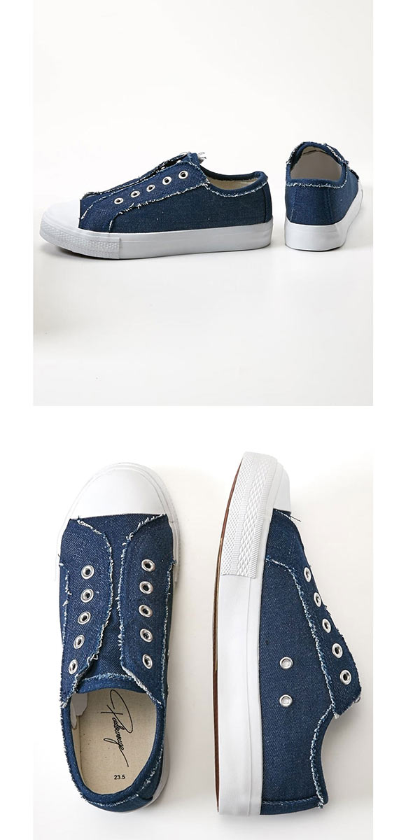 ニッセン ゆったり幅広 ひもなしスリッポン スニーカー ワイズ4E レディース