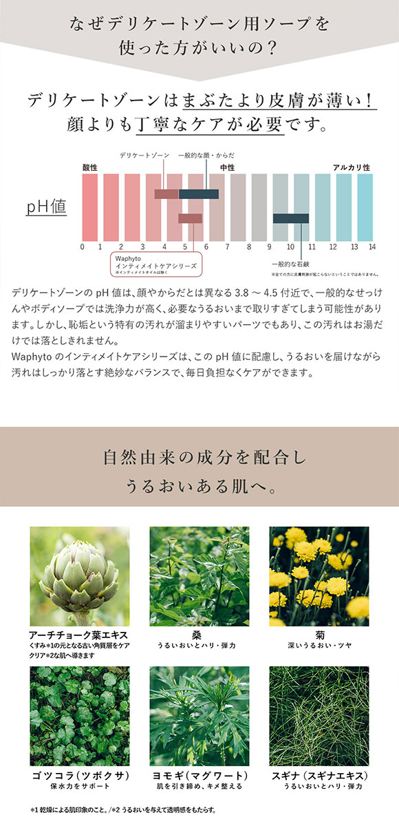 Waphyto インティメイト フォーミングウォッシュ 泡タイプ 150ml デリケートゾーン用 日本製 女性用 フェムケア ワフィト