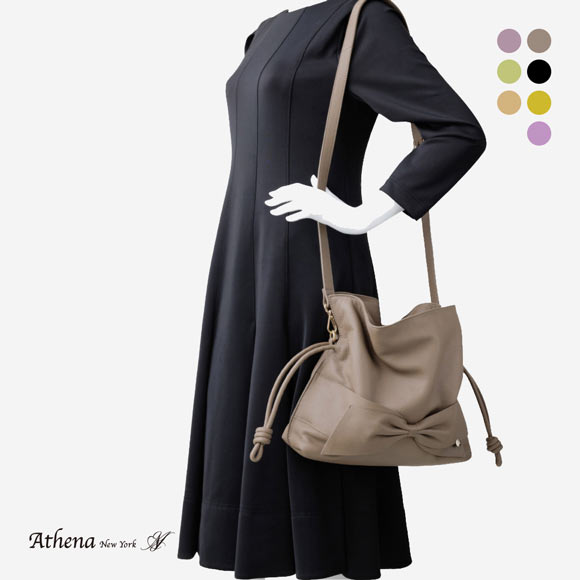 アシーナニューヨーク ショルダー リサコ ミディアム バッグ リボン Athena New York