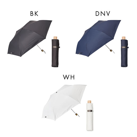 ウォーターフロント ぺん細 サンシェイド 木手 折りたたみ傘 55cm UV対策 日傘 兼用 雨傘 晴雨両用 Waterfront