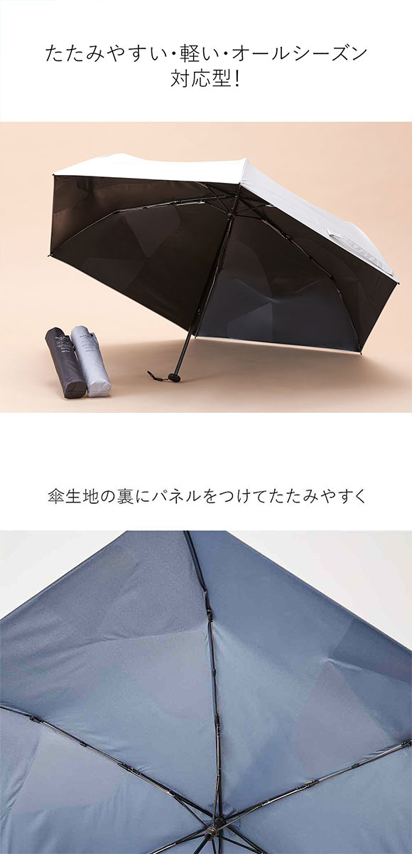 ウォーターフロント クイックシャットライト UVブロック 折りたたみ傘 55cm  日傘 兼用 雨傘 晴雨両用 Waterfront