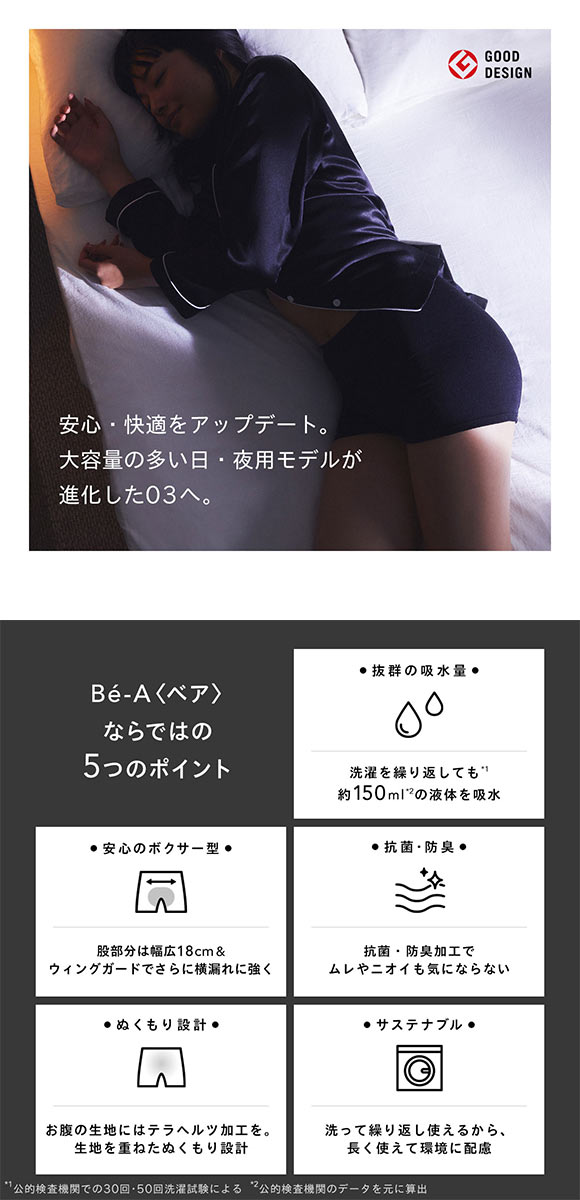 Be-A japan ベア ウルトラ ヘビー&ナイト ショーツ 150ml 吸水ショーツ サニタリーショーツ
