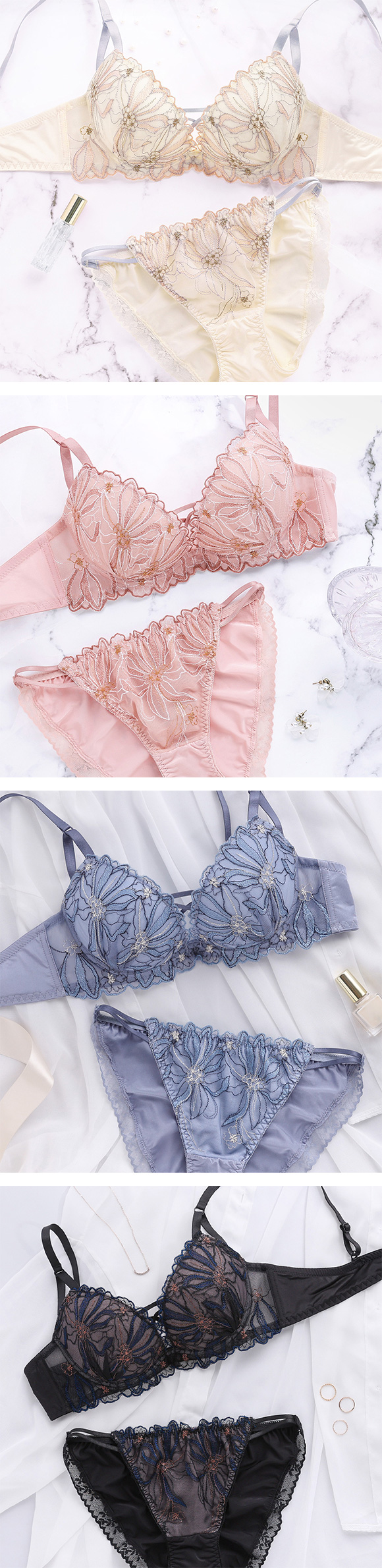 ブラジャー ショーツ セット 谷間ブラ 盛れる 寄せ 大きいサイズ モンシェルピジョン MCP ボヌールブーケ ABCDEF