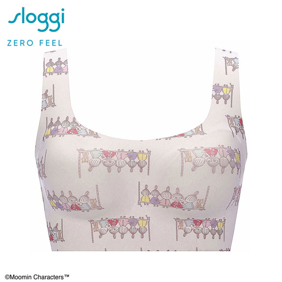 トリンプ スロギー ゼロフィール × ムーミン ブラジャー ハーフトップ ノンワイヤー シームレス ML sloggi ZERO FEEL Triumph