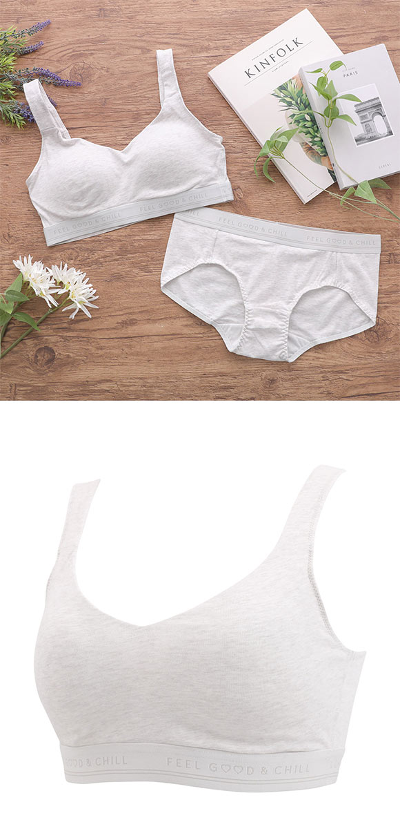 アモスタイル AMST801 シンプルベーシック アクティブコットンミックス ノンワイヤー ハーフトップ ブラジャー SML AMOSTYLE