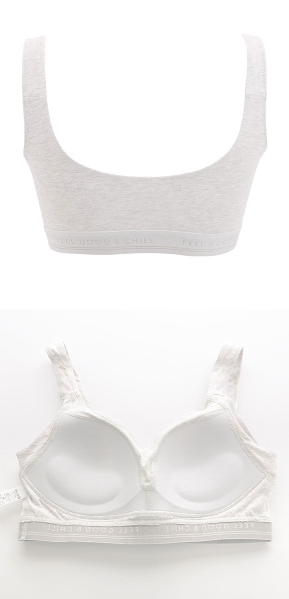 アモスタイル AMST801 シンプルベーシック アクティブコットンミックス ノンワイヤー ハーフトップ ブラジャー SML AMOSTYLE