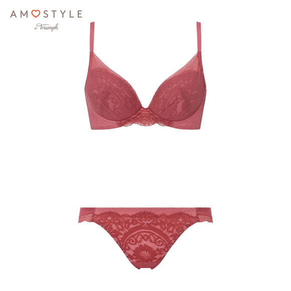 アモスタイル 脇高ブラ AMST1547 フローレスブロッサム ブラセット ブラジャー ショーツ セット E 大きいサイズ AMOSTYLE