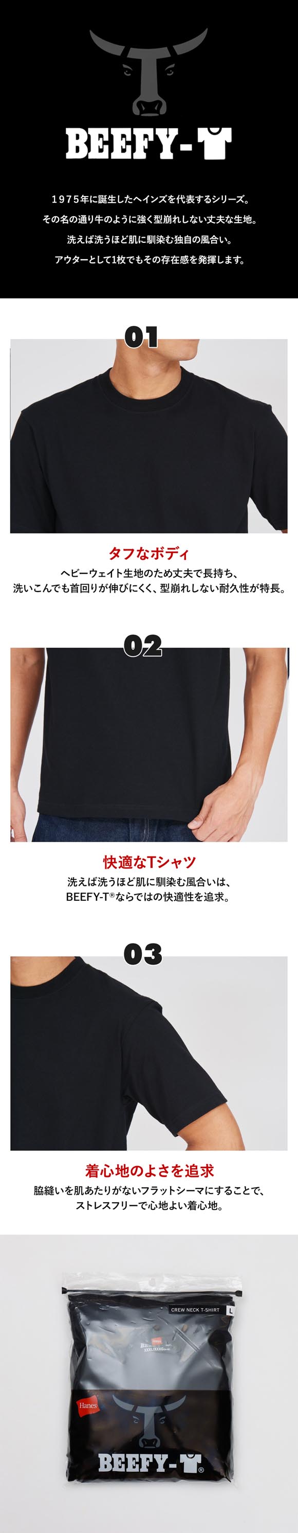 ヘインズ Hanes ビーフィー BEEFY-T ショートスリーブ クルーネックTシャツ HM1-D001 ヘビーウェイト 白T H5180